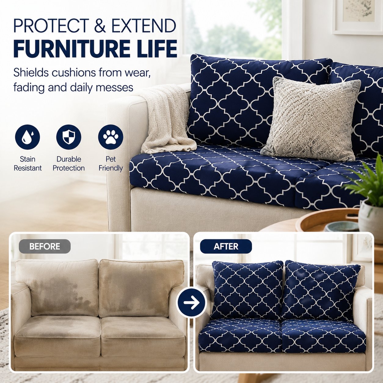 PatioLuxe – Stretch Seat Cushion Cover