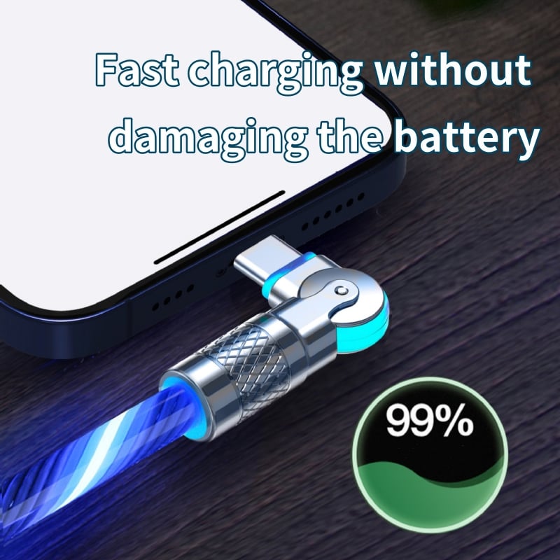 GlowLink - 540° Rotating Fast Charging Cable with Lights