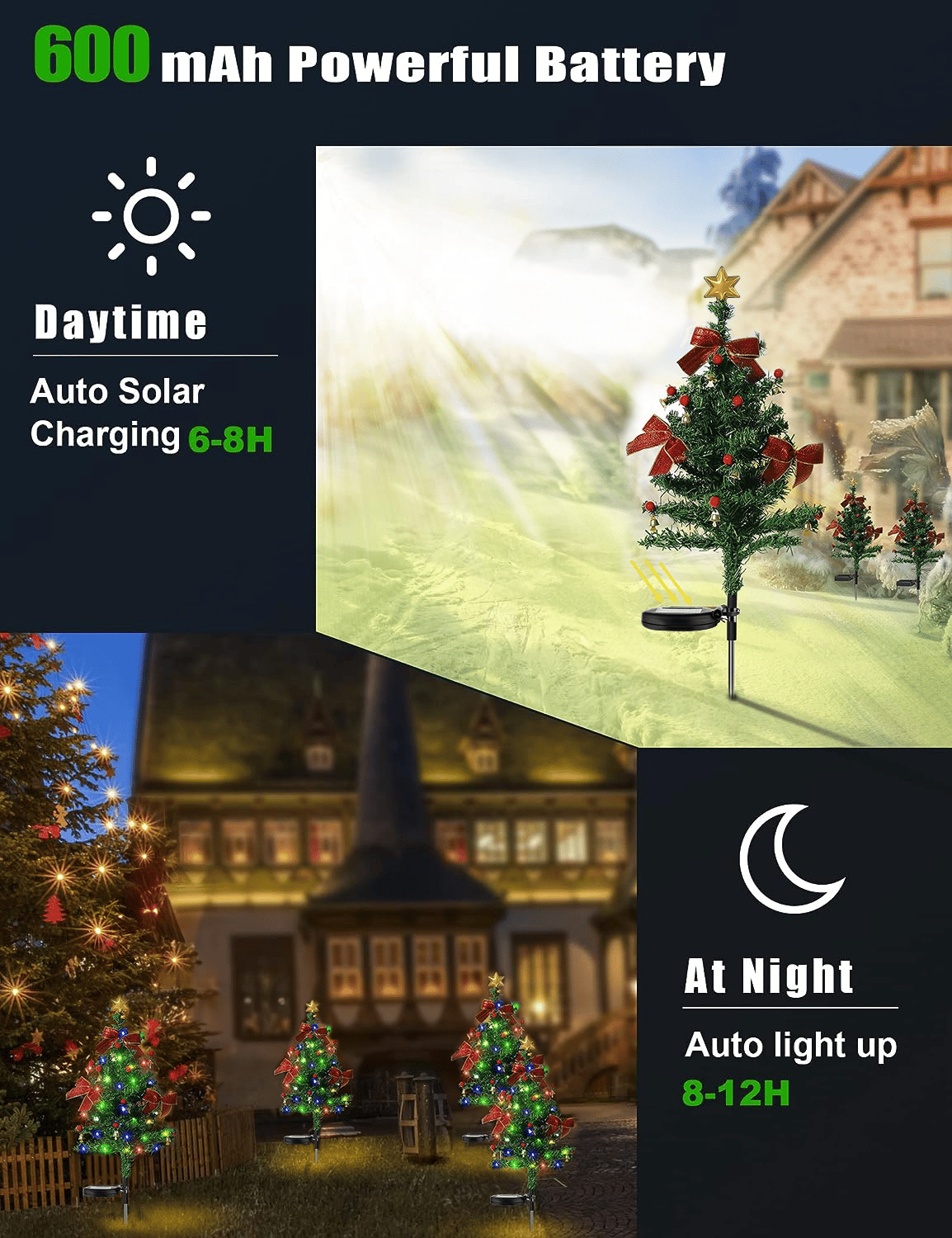 MerryGlow - Waterproof Solar Christmas Tree Lights