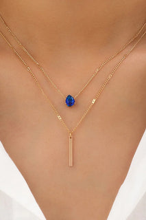 GlimmerFall – Rhinestone Tassel Stacking Necklace