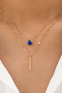 GlimmerFall – Rhinestone Tassel Stacking Necklace