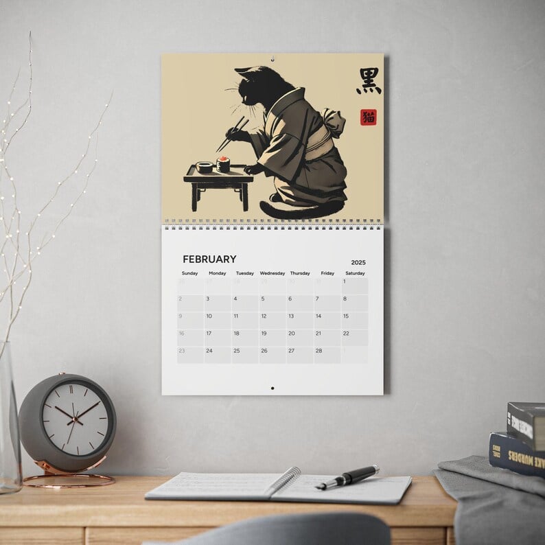2025 'Cats in Kimonos Eating Sushi' Calendar