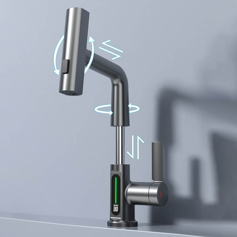 AuraStream – Pulling & Lifting Digital Display Faucet