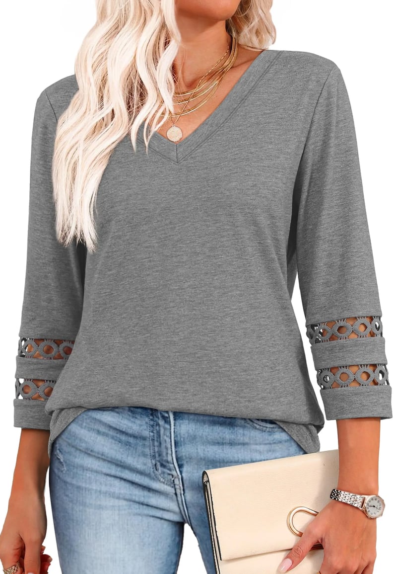 VivaVee | Trendy Long Sleeve V-Neck Tee