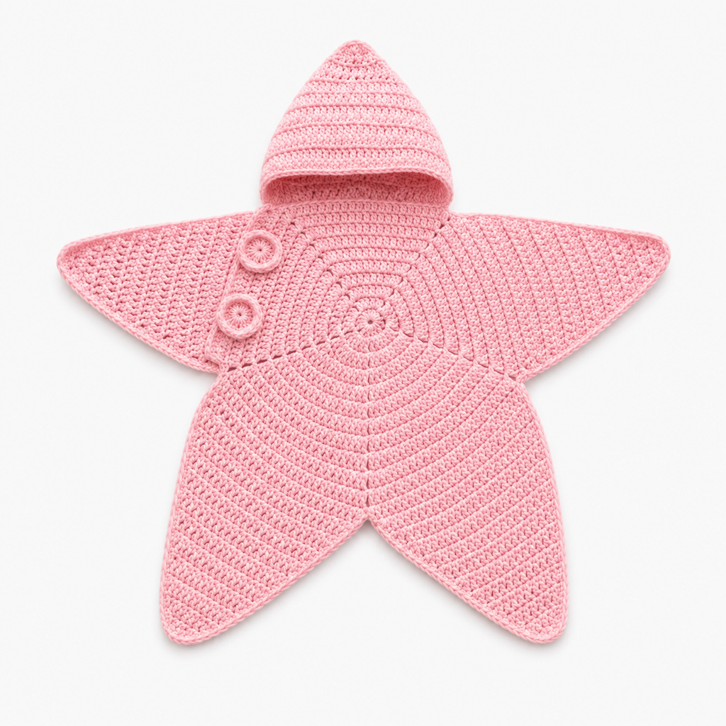 LittleLuna – Hooded Crochet Baby Comfort Blanket