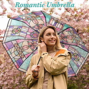 RetroShade – Vintage Stained Auto Umbrella