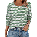 StyleBreeze – Elegant Relaxed Fit 3/4 Sleeve Top