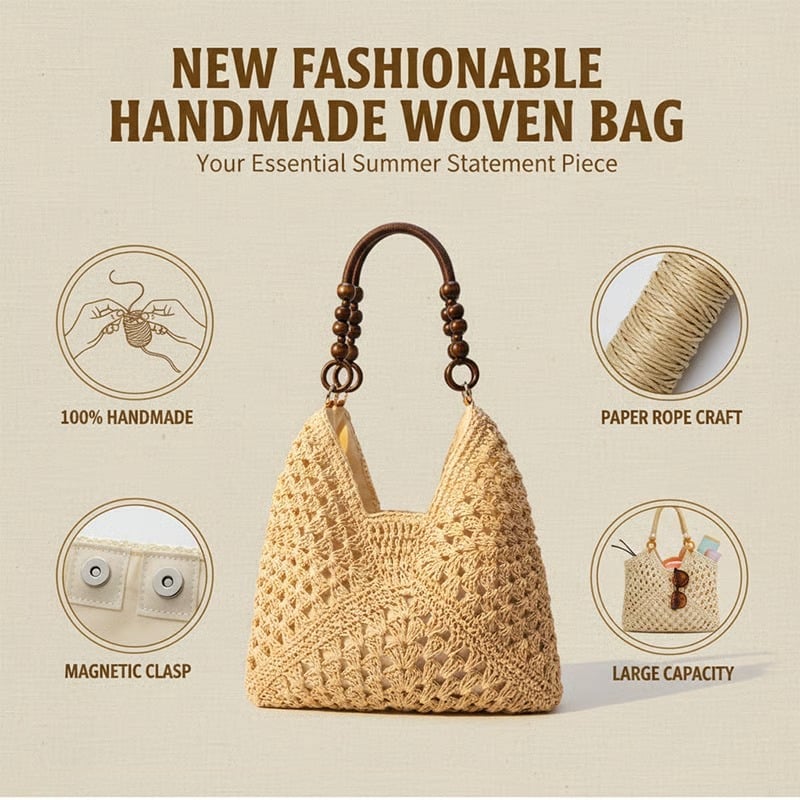 Woven Straw Shoulder Bag
