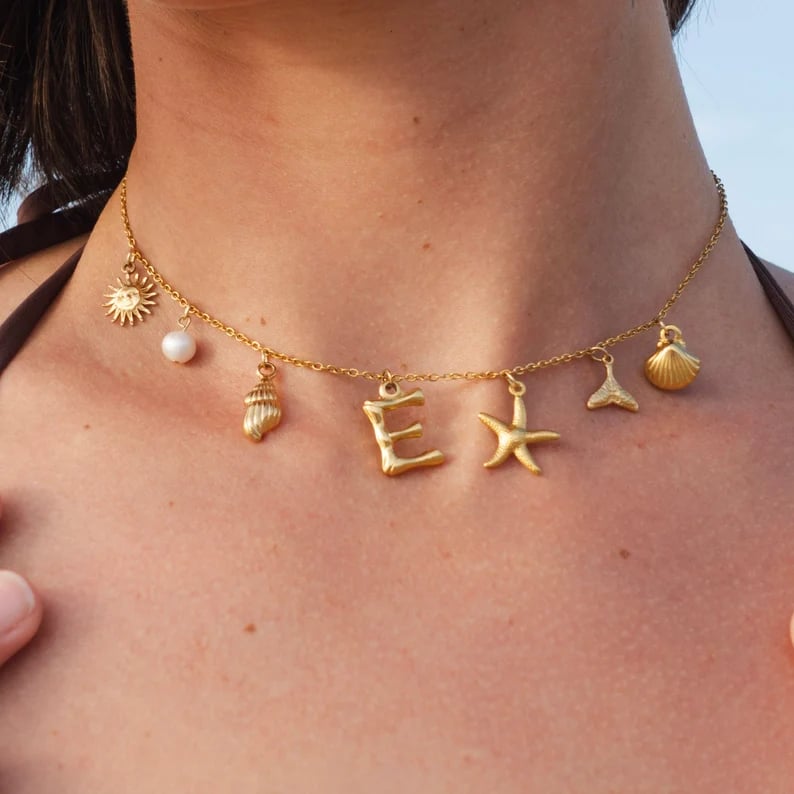 WaveCharm – Surfer Girl Initial Necklace