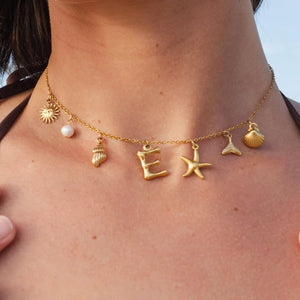 WaveCharm – Surfer Girl Initial Necklace