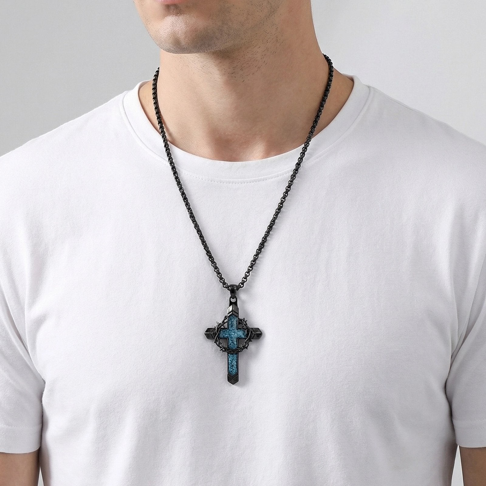 FaithStone – Turquoise Cross Necklace