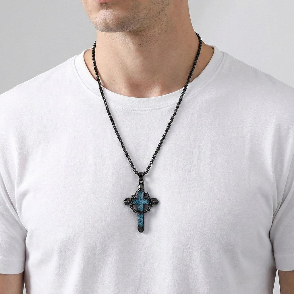 FaithStone – Turquoise Cross Necklace