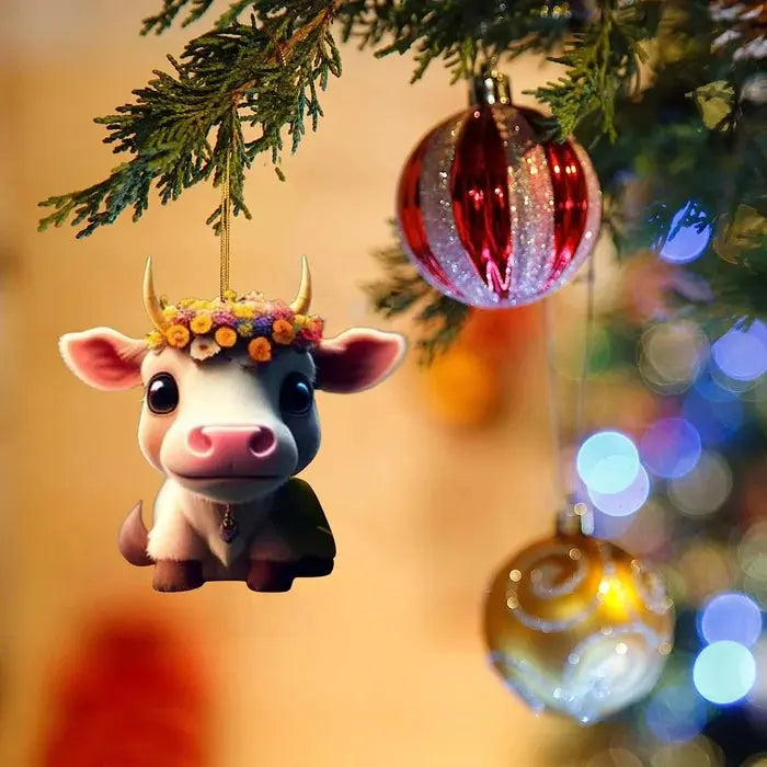 Moo-tiful Cartoon Cow Ornament marnetic