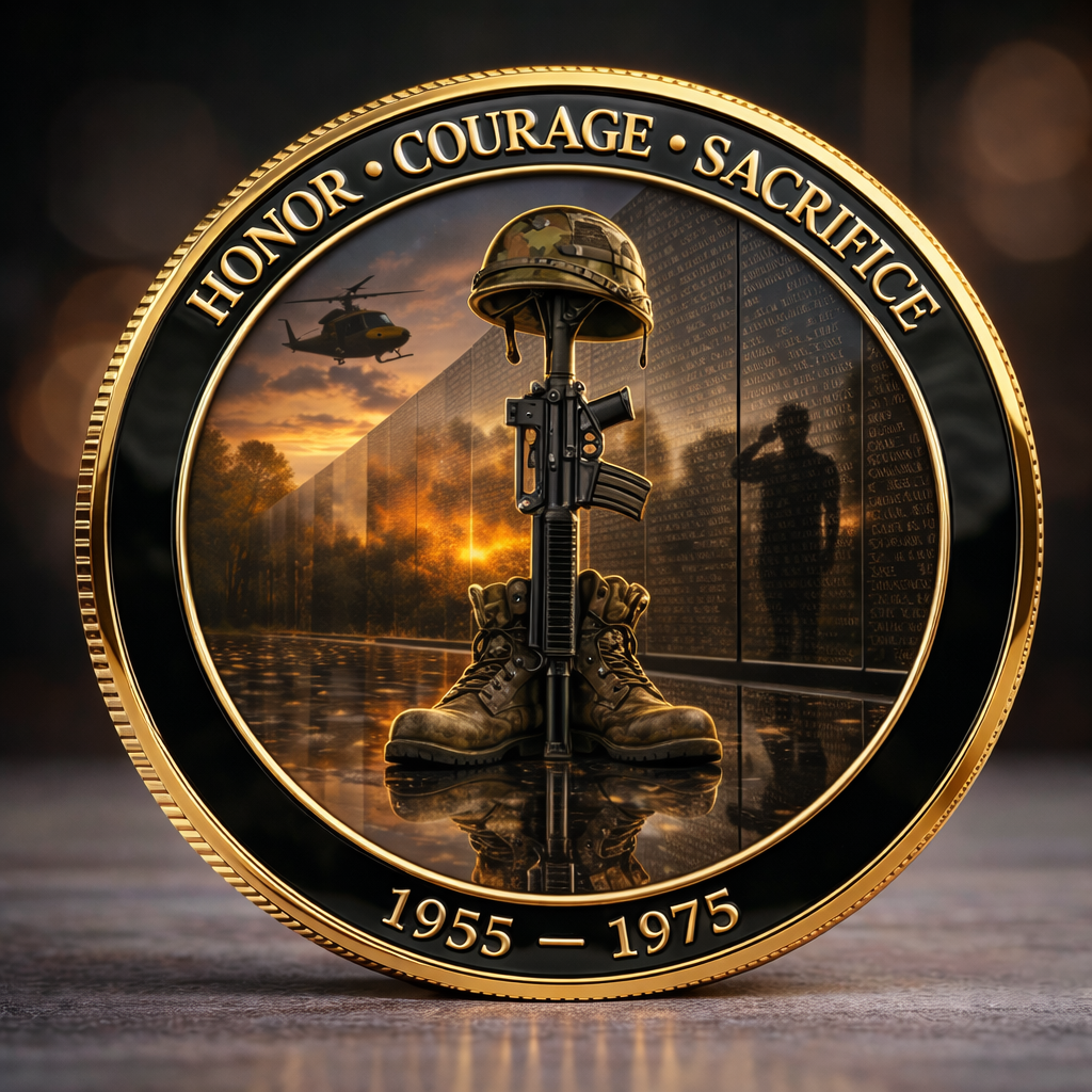 Vietnam War Veterans Tribute Coin (1955–1975) — Honor • Courage • Sacrifice 🇺🇸