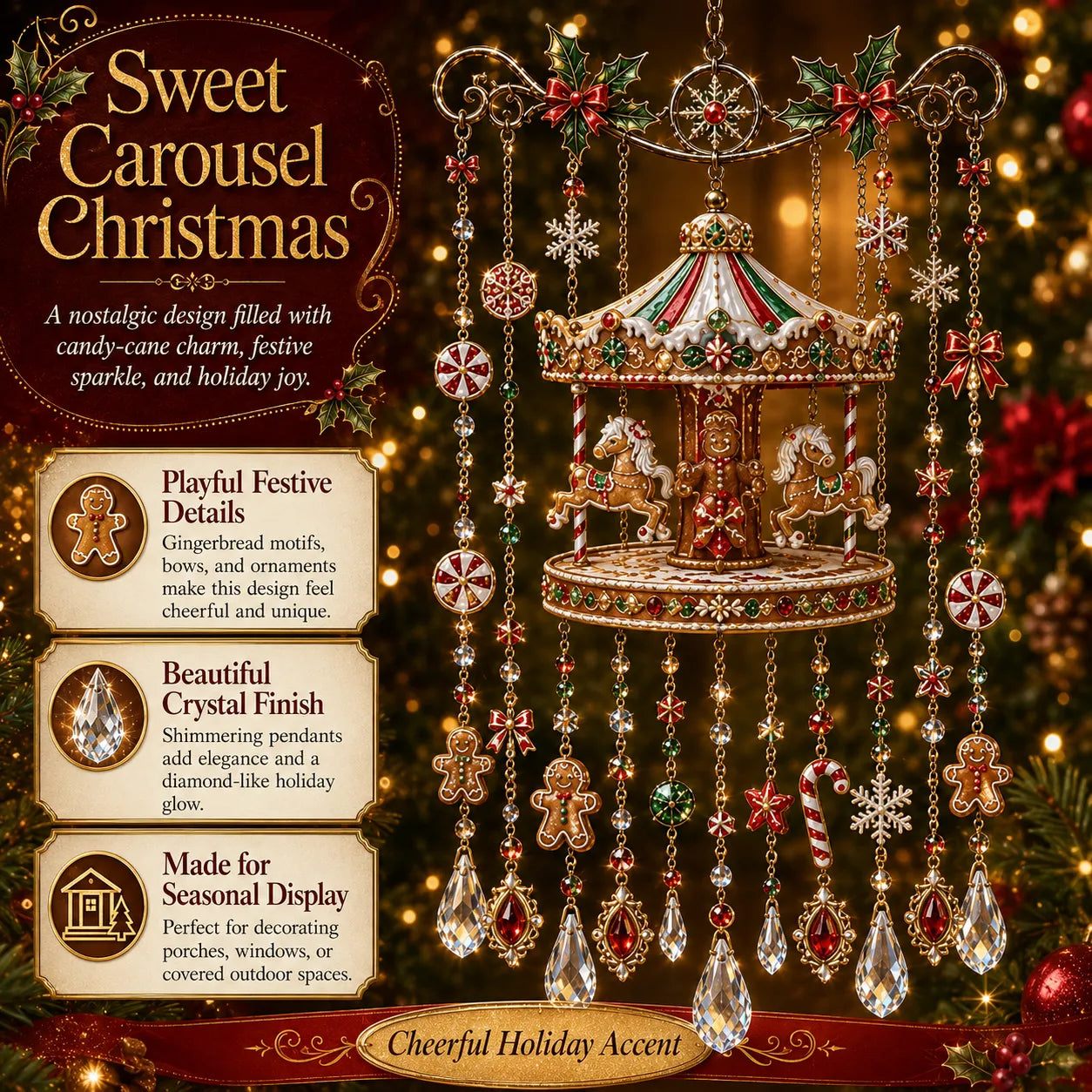 FestivaGlow – Christmas Crystal Wind Chime
