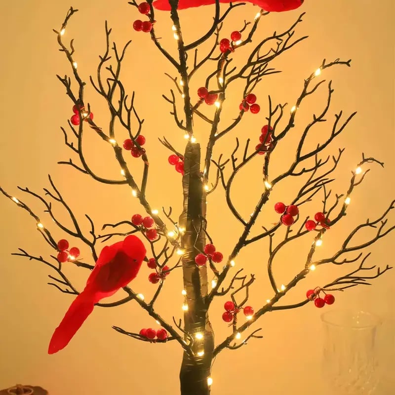 CardinalGlow – Vintage Lighted Holiday Tree Set