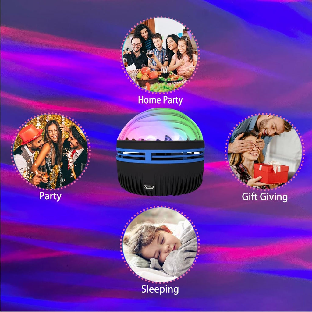 NorthernGlow OceanicWave 14-Light Display Soothing Music Projector marnetic