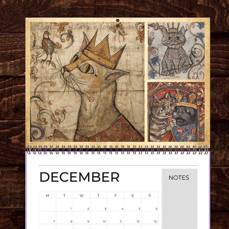 Meowjesty - A Medieval Cat Art Calendar 2026