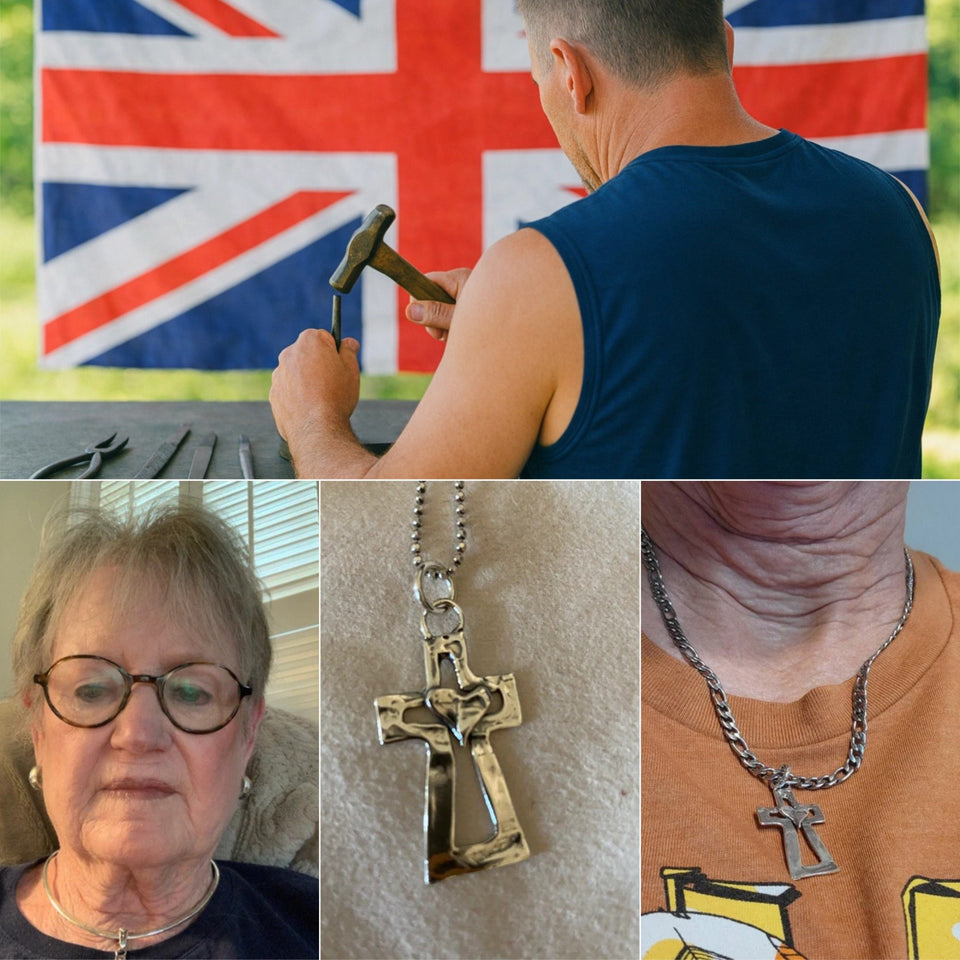 DivineEmbrace - Handcrafted Cross Heart of Faith