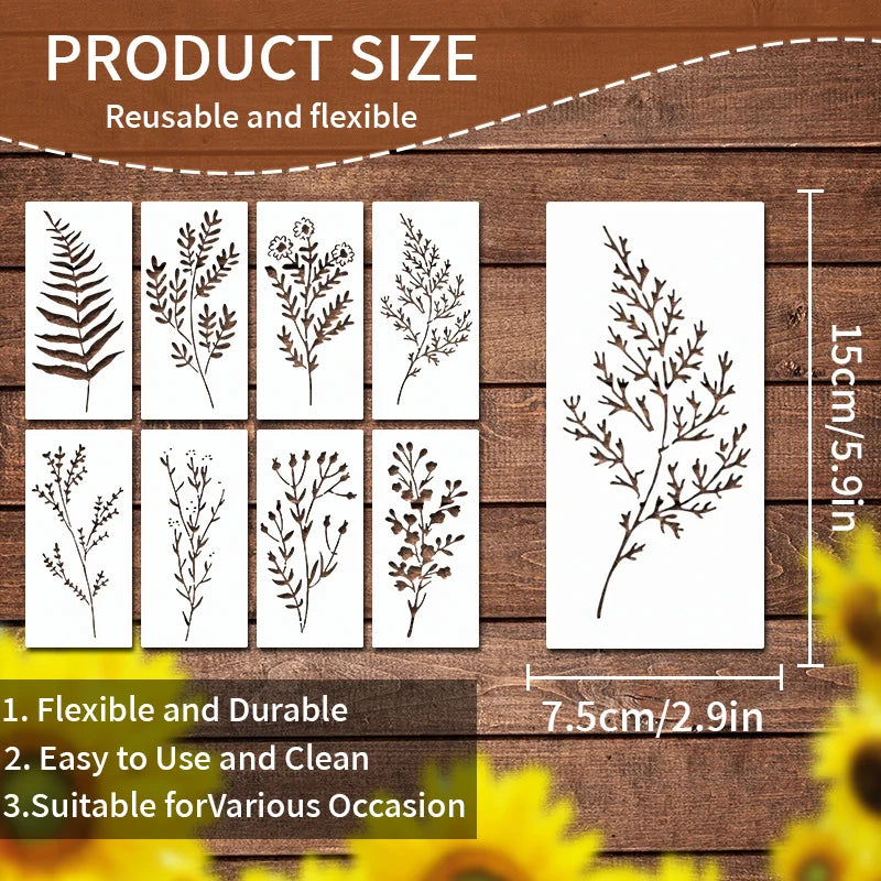 FloralFantasy - Creative Reusable Floral Stencil Kit