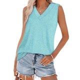 SereneFit - Chic Sleeveless V-Neck Top for Everyday Ease