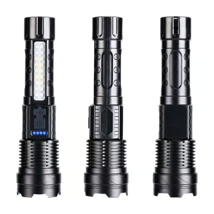 💥Outdoor lighting white laser flashlight with cob warning side work light