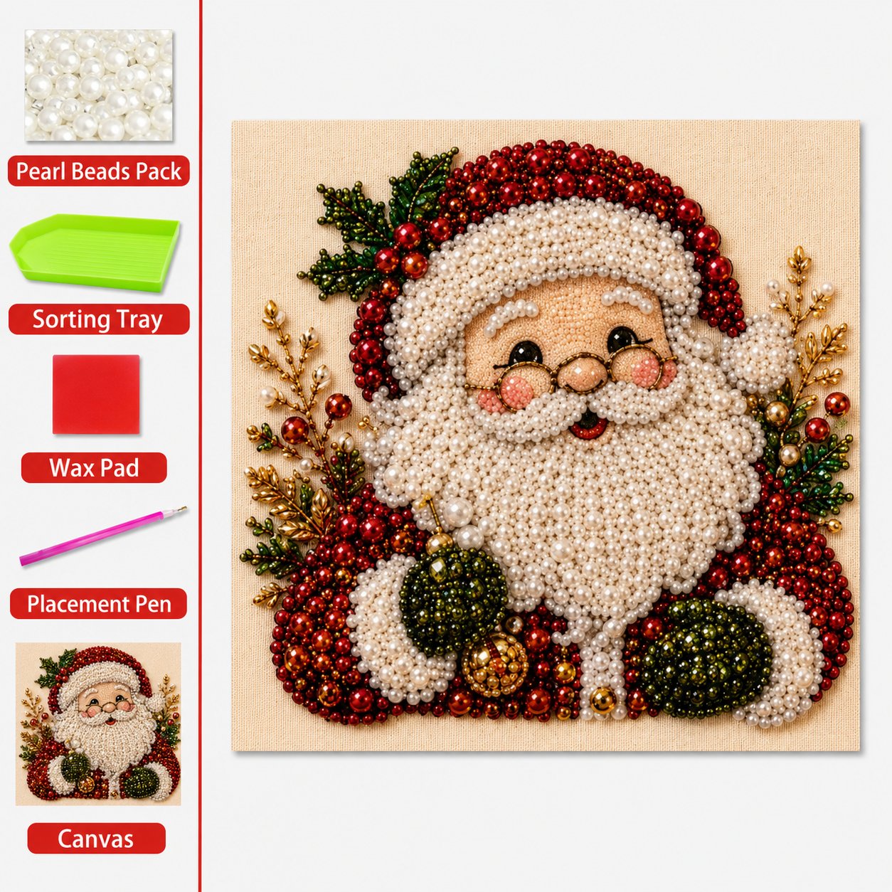 PearlCraft – Premium 3D Christmas Diamond Painting Kit