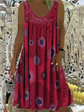 BreezeBloom – Sleeveless Summer Print Dress