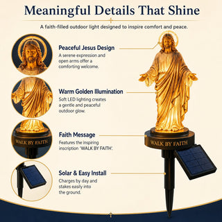 FaithGlow – Solar Jesus Garden Light