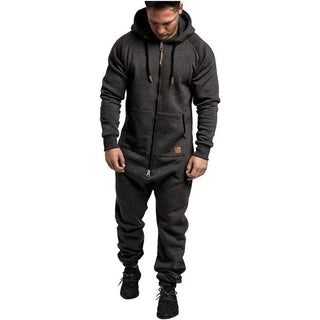 Men's hooded fleece lined jumpsuit