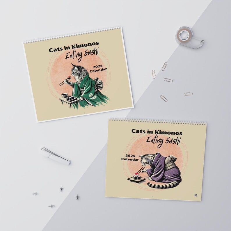 2025 'Cats in Kimonos Eating Sushi' Calendar