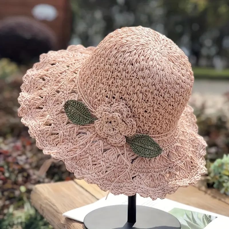 SunFlair – Elegant Ruffled Straw Hat