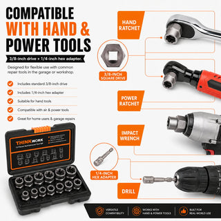 GripPower – Multi Size Bolt & Nut Extraction Tool Kit
