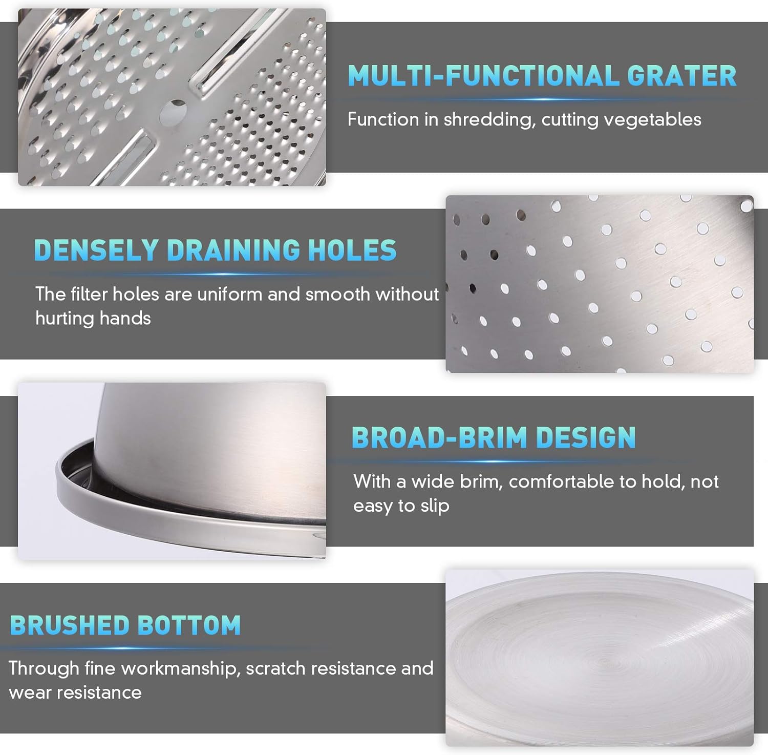 GrateNWash - Multi-Function Steel Prep Bowl