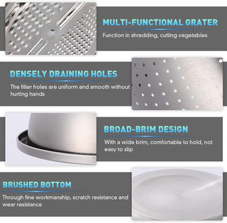 GrateNWash - Multi-Function Steel Prep Bowl