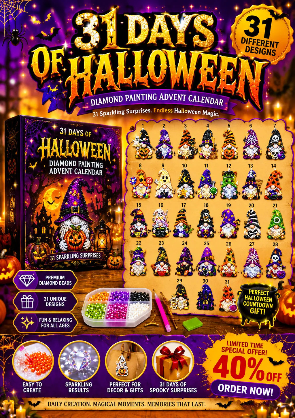 SpookySpark – Halloween Diamond Art Surprise Calendar