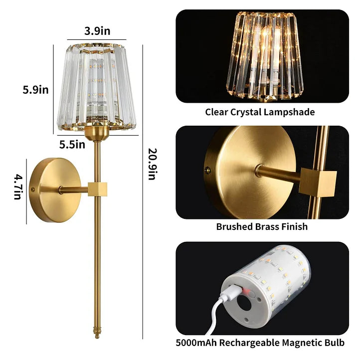 LumiGlow – Wireless Crystal Wall Sconce (2 Packs)