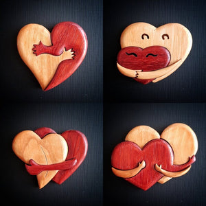 HeartHug – Wooden Carved Heart Love Ornaments