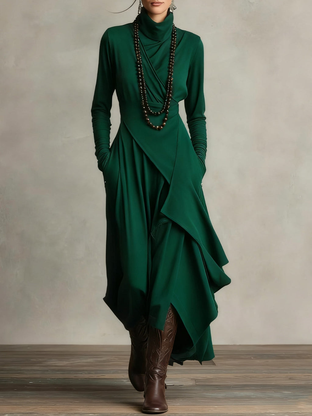 Serenique – Sophisticated Asymmetrical Maxi Dress