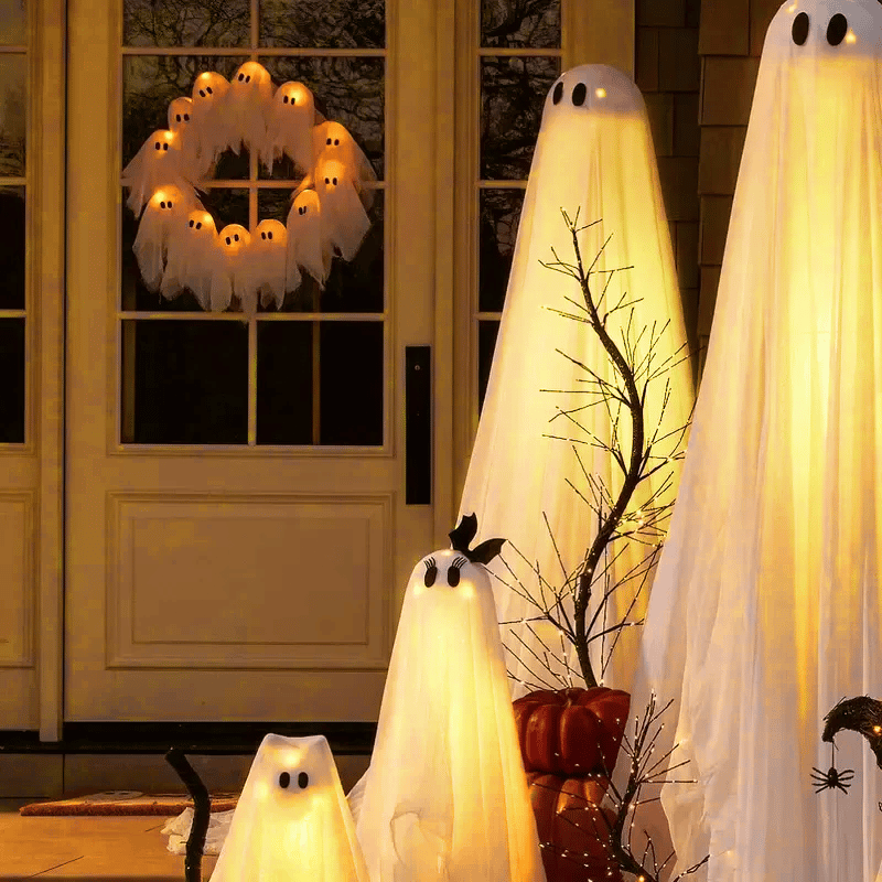 👻Halloween Glowing Ghost Wreath