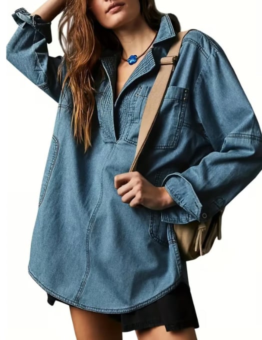 UrbanHue – Stylish Denim Comfort Top