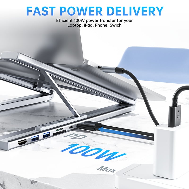 FlexPort – Foldable 8-in-1  USB-C Laptop Stand