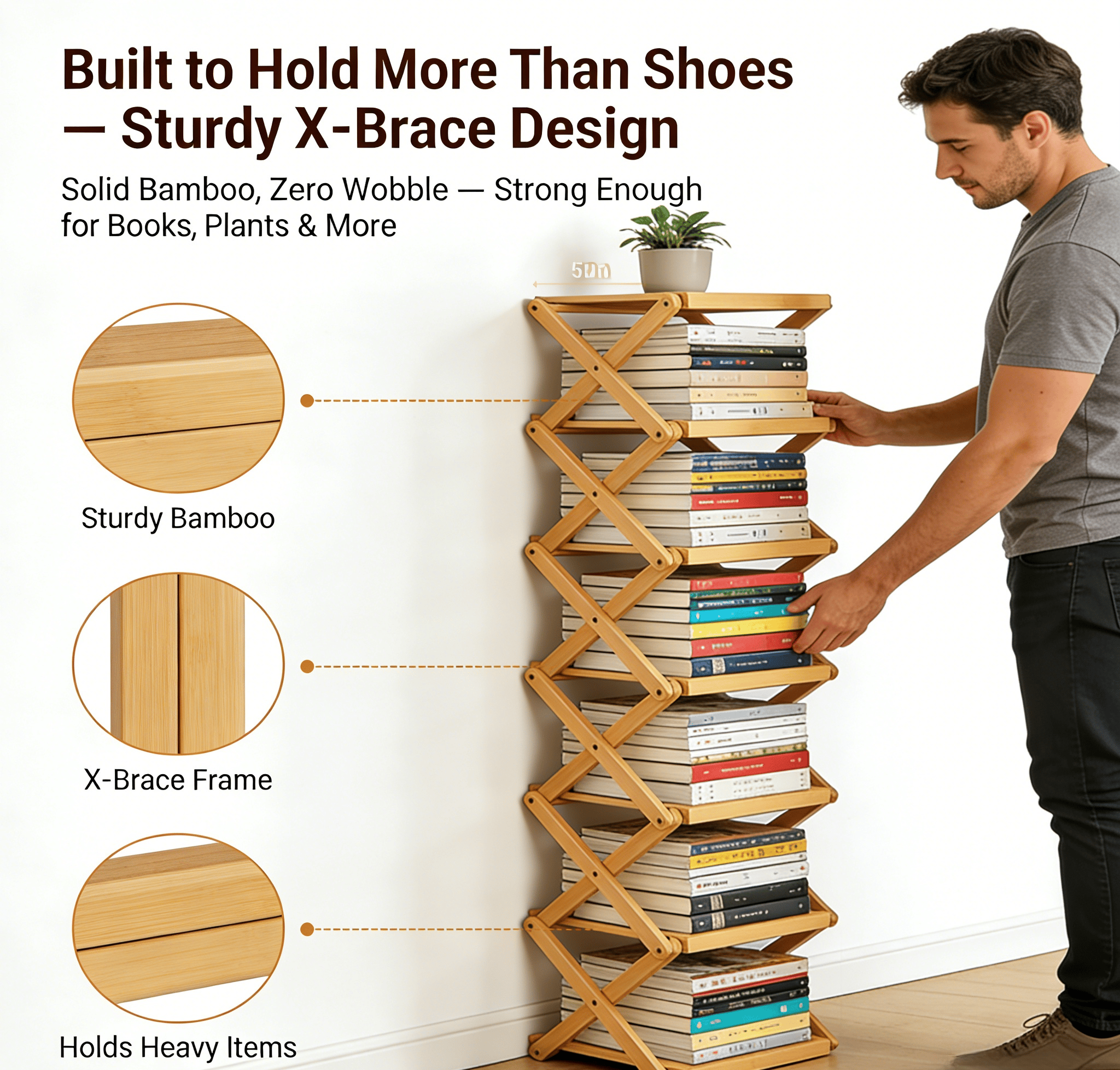 The 9-Tier No-Assembly Bamboo Rack !🌿👟