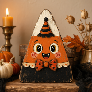 Vintage Halloween Wooden Character Tabletop Decor