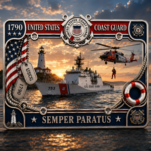 U.S. Coast Guard “Semper Paratus” License Plate Frame