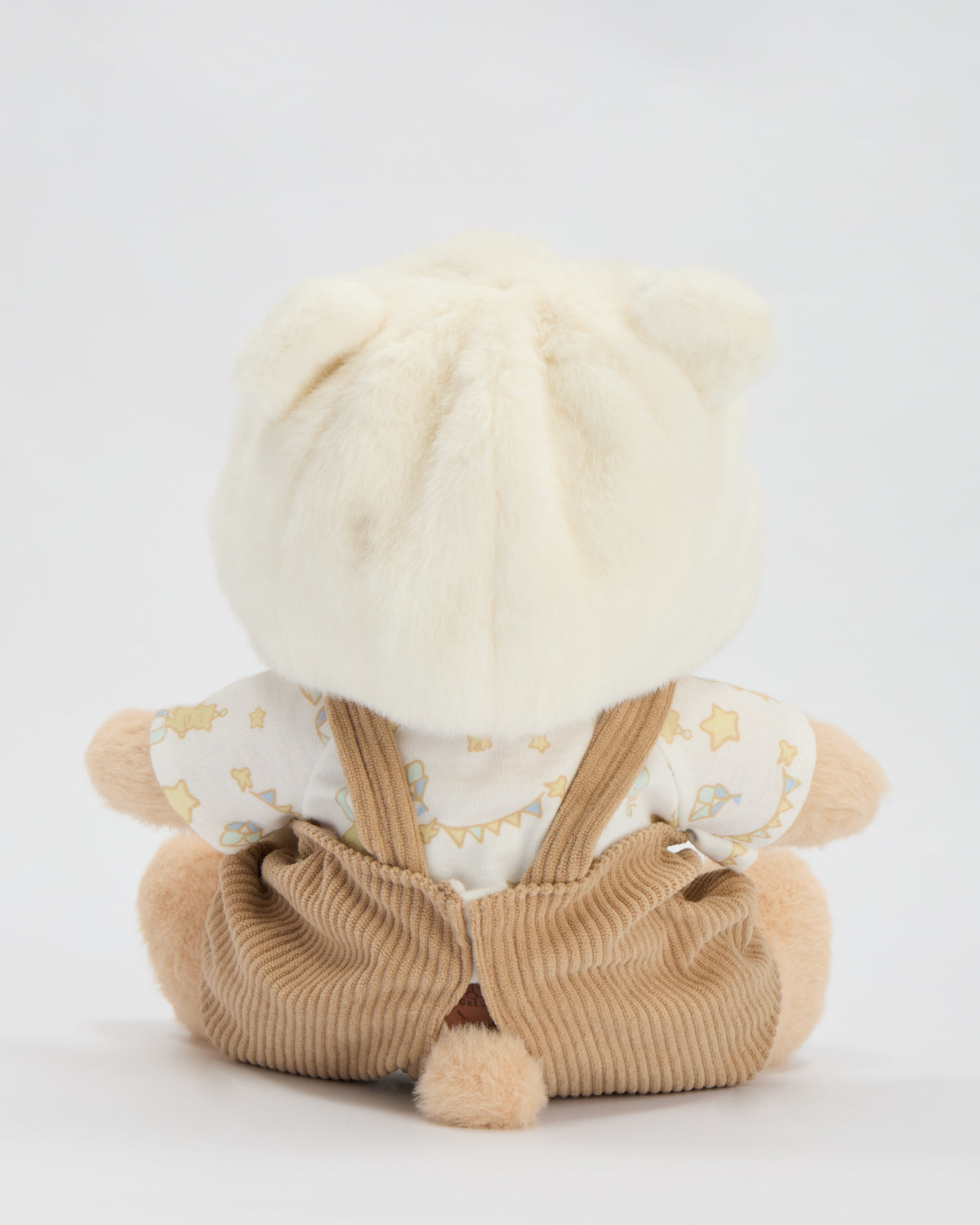 Getahug White Mink Hat Brown Overalls Bear | Handmade Jointed Teddy Bear Gift