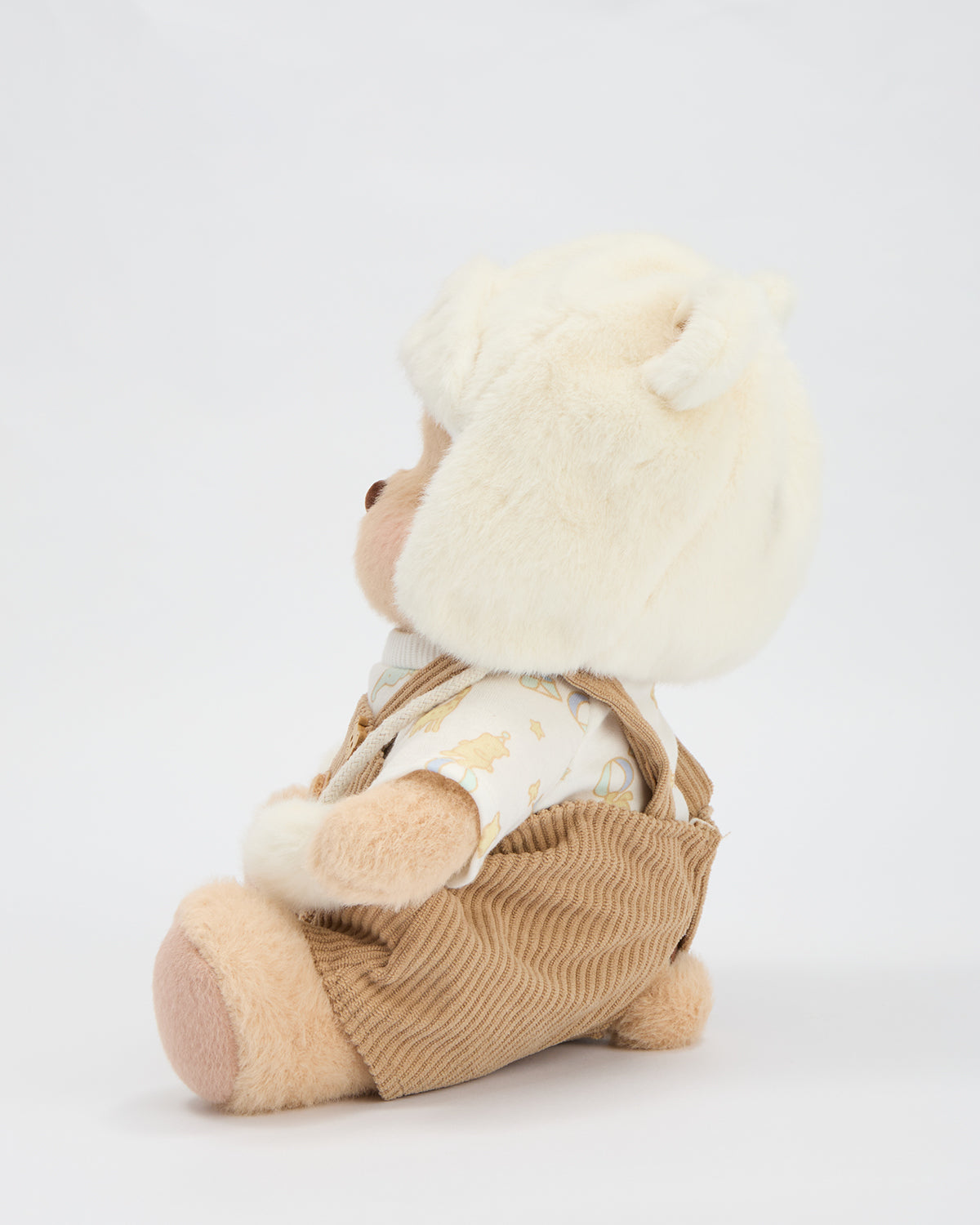 Getahug White Mink Hat Brown Overalls Bear | Handmade Jointed Teddy Bear Gift