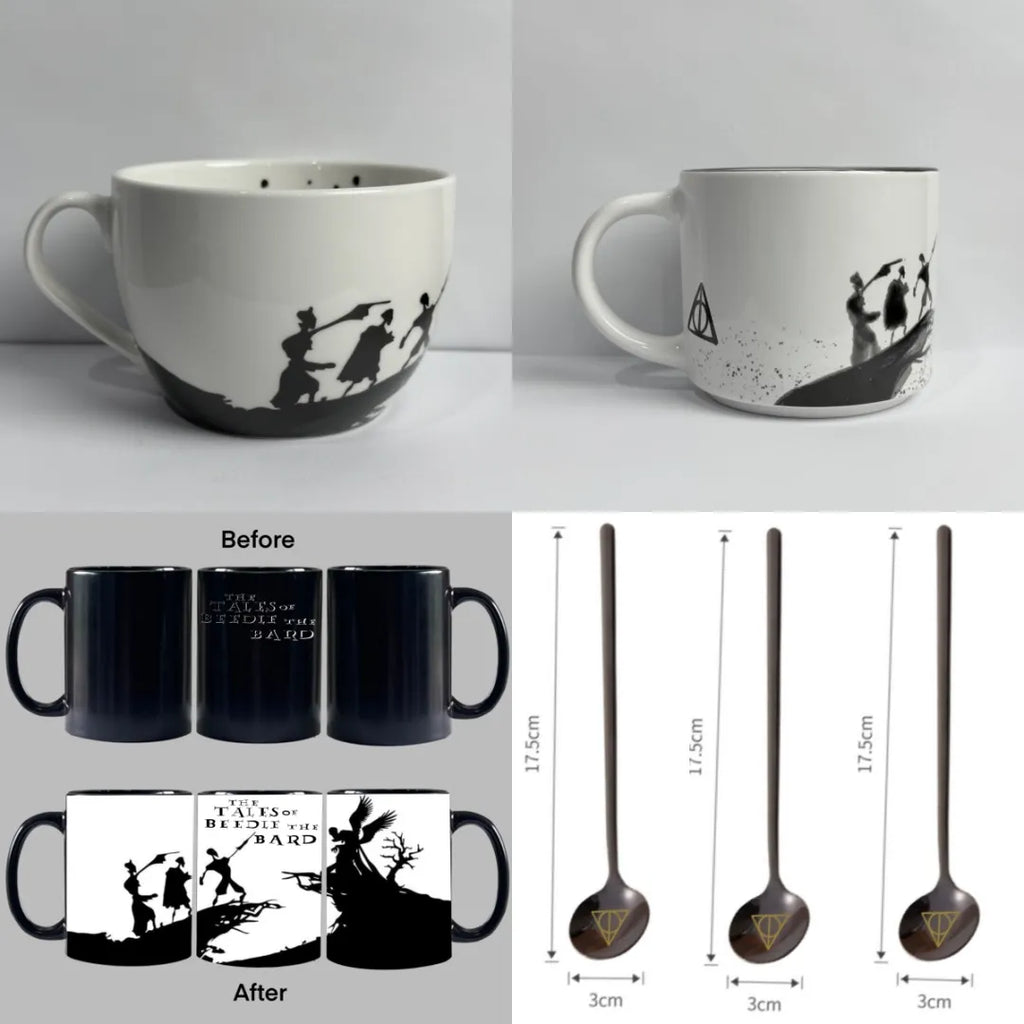 InkCharm – Hand-Drawn Peverell Brothers Mug