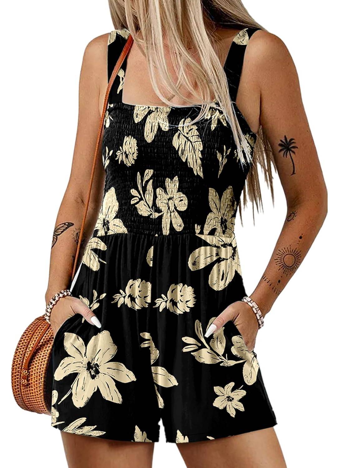 VeloraChic – Summer Square Neck Loose Casual Romper