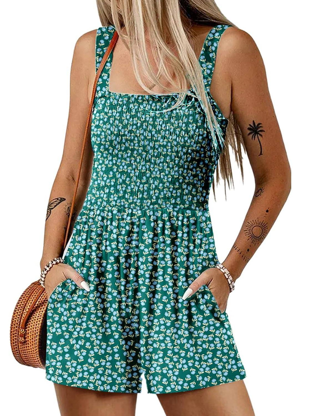 VeloraChic – Summer Square Neck Loose Casual Romper
